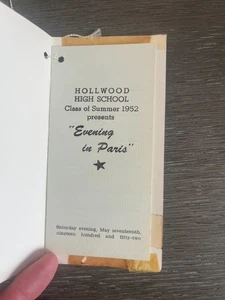 1952 Hollywood High School Evening In Paris Prom Card - Picture 1 of 4
