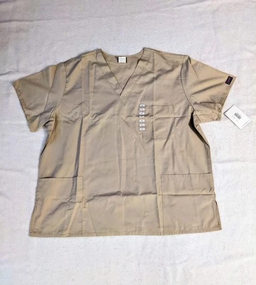 Cherokee Workwear Originals Women's V-Neck Scrub Top Khaki 2xl Workwear Uniform - Image 1 of 4