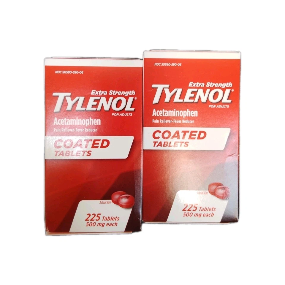 Tylenol Extra Strength 225/ct Coated Tablets EXP: 4/2026- 2 Pack - Image 1 of 1