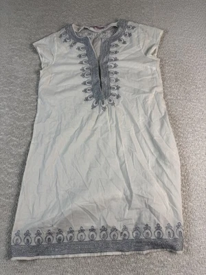 Calypso St. Barth Dress Womens XS Ivory Gray Embroidered Tunic Boho Cover Up - Image 1 of 4