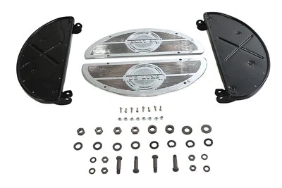 Black Driver Half Moon Deluxe Footboard Set fits Harley Davidson - Image 1 of 4