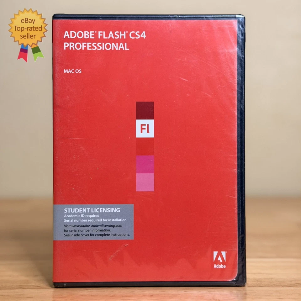 NEW Adobe Flash Professional CS4 Mac OS 2008 Web Design (Student Licensing) READ - Image 1 of 4