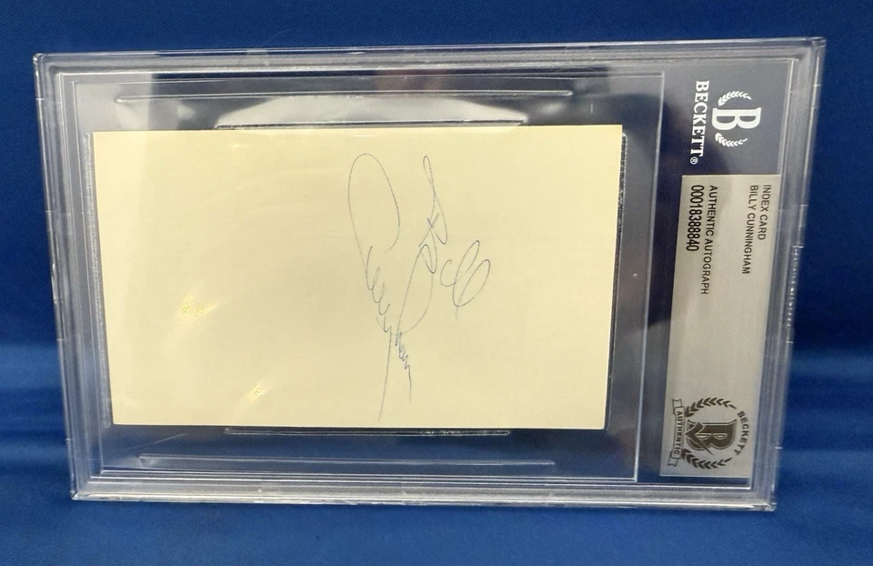 BILLY CUNNINGHAM AUTOGRAPHED SIGNED 3x5 INDEX CARD 76ERS TAR HEELS NBA BECKETT - Image 1 of 1