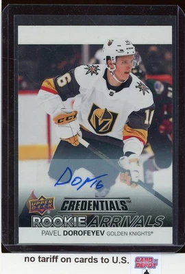 2021-22 Upper Deck Credentials Rookie Arrivals Autographs #RA24 Pavel Dorofeyev - Image 1 of 2