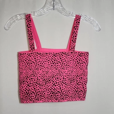 No Boundaries Juniors Size Large Hot Pink & Black Tube Top w/Straps Stretchy - Image 1 of 4