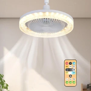 Ceiling Fan Light Fixture with Controller 3 Wind Speeds Multifunction 3 Colors - Picture 1 of 7