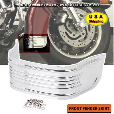 Chrome Front Fender Trim Skirt For Harley Electra Glide Road King Softail FLHTC - Image 1 of 4