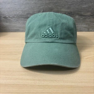 Adidas Hat Cap Strap Back Womens Green Logo Climalite Adjustable - Picture 1 of 11