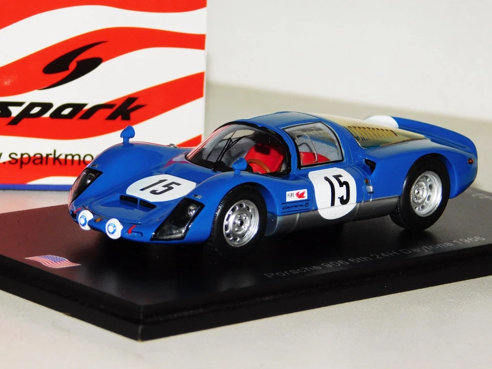 PORSCHE 906 #15 HERMANN / LINGE 6th DAYTONA 1966 SPARK US265 1:43 - Immagine 1 di 1