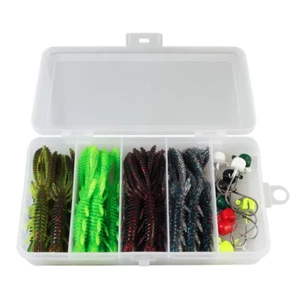 Fishing Lure Kit Soft Plastic Jig Heads Set for Bass, Crappie, Trout - Picture 1 of 6