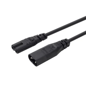 5m Male to Female C7 to C8 Power Adapter Cord IEC320 C7 to IEC320 C8 2Pin - Picture 1 of 8