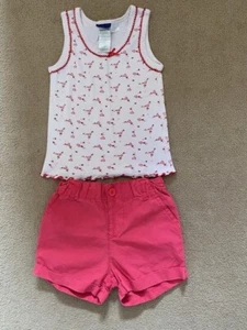 Girl 2-3 Years Summer Heart Vest Top & Pink Shorts Set – I combine P&P - Picture 1 of 4