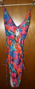 Plus Size Cutout Knotted One-Piece Swimsuit Plus 3X Palm Party Colorful - Picture 1 of 7