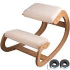 Ergonomic Wooden Kneeling Chair Stool Correct Posture Home Office Thick Cushion