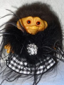 Vintage 1960's Thomas Dam OOAK "Glamour Girl" 5 1/4 Inch Tall Troll with Clothes - Picture 1 of 9