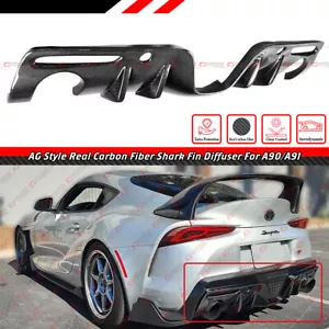 FOR 2019-2024 SUPRA A90 A91 MK5 AG STYLE REAL CARBON FIBER REAR BUMPER DIFFUSER - Picture 1 of 6