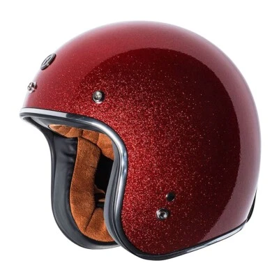 3/4 Shell Retro Style Torc T50 Motorcycle Helmet Red Mega Flake XX-Large XXL - Image 1 of 4