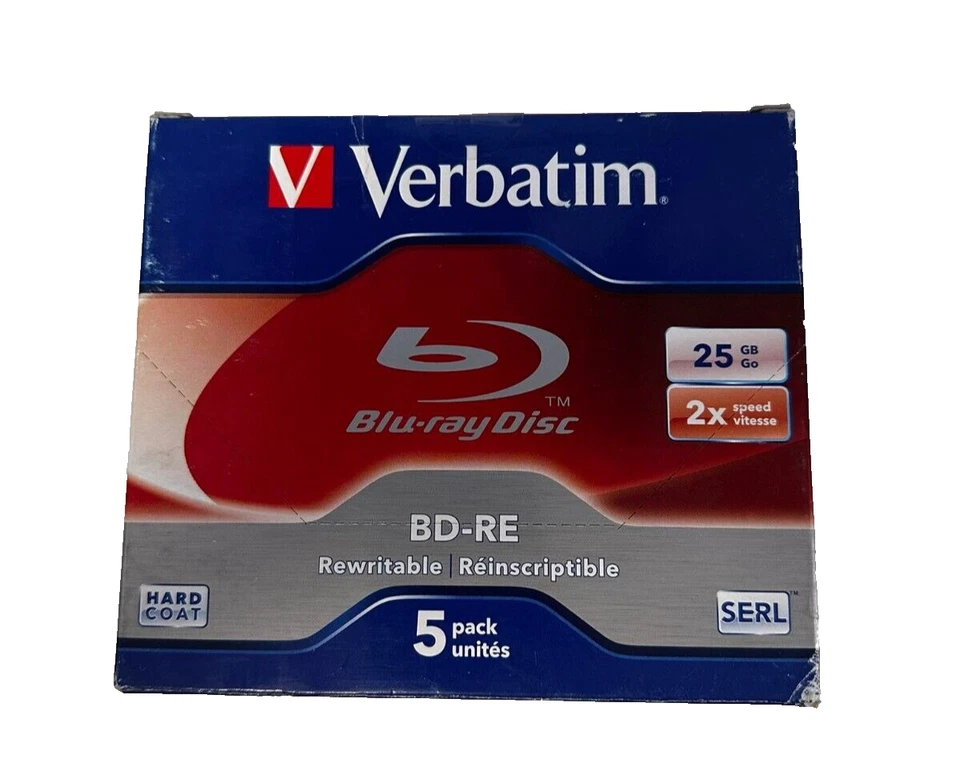 VERBATIM BLUE-RAY DISC REWRITABLE (5PACK) - Image 1 of 1