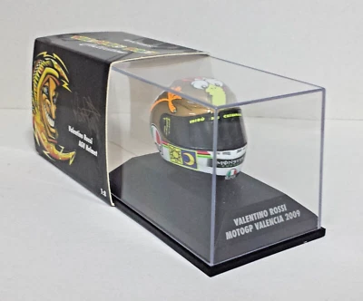 MODELLINO CASCO HELMET 1:8 MINICHAMPS ROSSI VR/46 YAMAHA M1 MOTOGP VALENCIA 2009 - Immagine 1 di 4