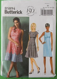 NEW - Butterick B5894 - Size 8 - 16 - Dress Pattern, Semi-fitted Dress - Picture 1 of 3