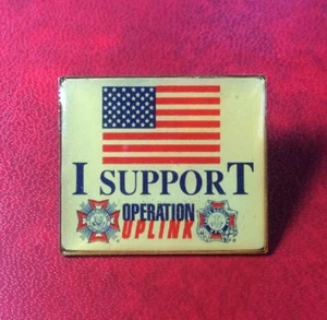 Official Pin Badge Enamel I SUPPORT OPÉRATION OPLINK VFW. Vintage Original. - Picture 1 of 2