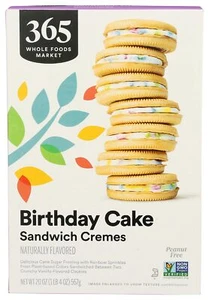 BestBy12/24 365 by Whole Foods Birthday Cake Sandwich Creme Cookies 20 OZ - Picture 1 of 6