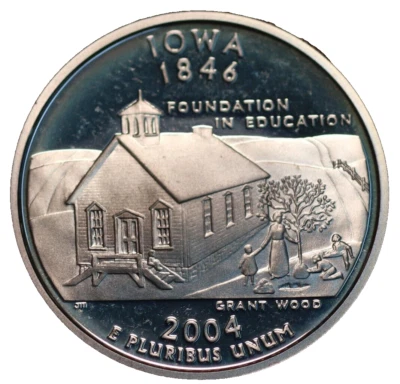 🇺🇸 Uncirculated Proof 2004-S San Francisco Mint Silver Iowa State Quarter USA - Image 1 of 2