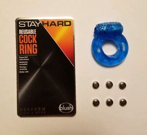 Blush Stay Hard Vibrating Cock Penis Ring With Batteries NEW SEALED USA SELLER