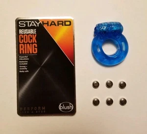 Blush Stay Hard Vibrating Cock Penis Ring With Batteries NEW SEALED USA SELLER - Picture 1 of 3