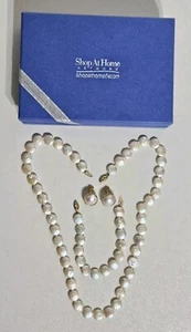 14K Gold 11mm Baroque Coin Pearl Necklace Bracelet & Earring Set - Picture 1 of 24