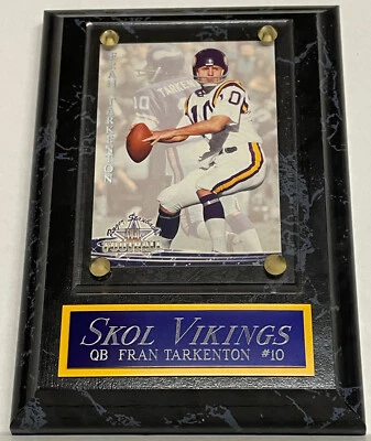 SKOL! PLACA DE TARJETA DE LOS VIKINGOS DE MINNESOTA DE FRAN TARKENTON PARA DECORACIÓN DE PARED DE CUEVA DE TU HOMBRE Foto 1 de 4