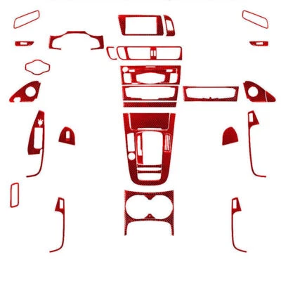 For Audi Q5 2009-2017 Red Carbon Fiber Interior Full Kit Cover Trim Sticker 36* - Image 1 of 4