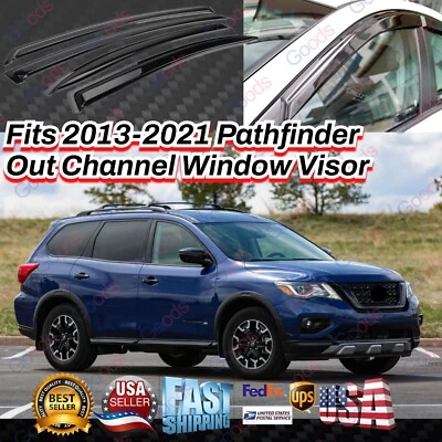 For Nissan Pathfinder 2013-21 Window Vent Visors Sun Rain Guards Shade Deflector - Image 1 of 4