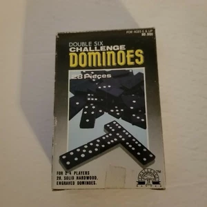 Vintage Challenge Master Domino No. 9101 Set of 28, Solid Hardwood Engraved - Picture 1 of 5