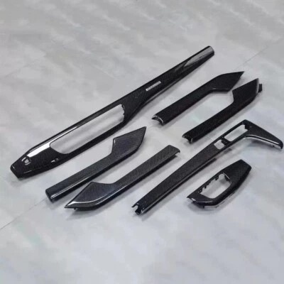 For Audi A5 S5 2017-2023 Carbon Fiber Interior Trim Door Panels Dashboard Cover Foto 1 de 4