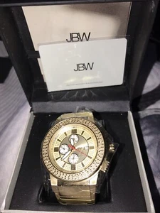 JBW Men's Watch JB-6101-D Saxon Diamond Accent Gold Stainless Steel Quartz - Picture 1 of 6