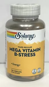 Solaray Two-Stage Mega B-Stress 120 Capsule EXP 10/2027, New & Sealed - Picture 1 of 4
