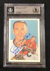 Pierre Pilote Signed Chicago Blackhawks Hall Of Fame Card #191 Beckett Certified