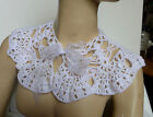 COLLAR SCARF CAPELET WHITE LUREX ACRYLIC HANDMADE VINTAGE NECKLACE CROCHET GIFT