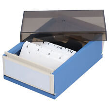 KW-trio Index Card Holder Blue Large Capacity Storage Box For Office Supply ◑