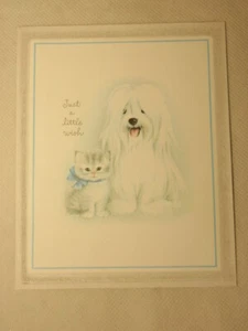 Vtg Norcross Informal Birthday Greeting Card Kitten & Puppy UNUSED *No Envelope* - Picture 1 of 3