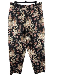 Vintage Talbots Damen Seide Wolle Hose Größe 14 Kunst zum Tragen 90er Arsty Asien Pagode - Bild 1 von 19