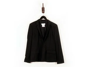 Blazer informal de lana negra Balenciaga ranura trasera Francia 42 Le Dix París vintage - Imagen 1 de 10