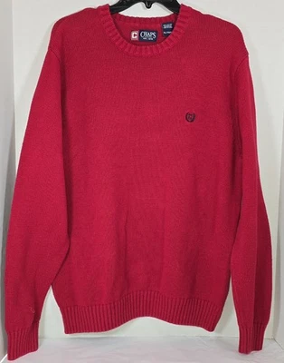 Chaps Mens Red Cotton Long Sleeve Crew Neck Pullover Classic Preppy Sweater XL - Image 1 of 4