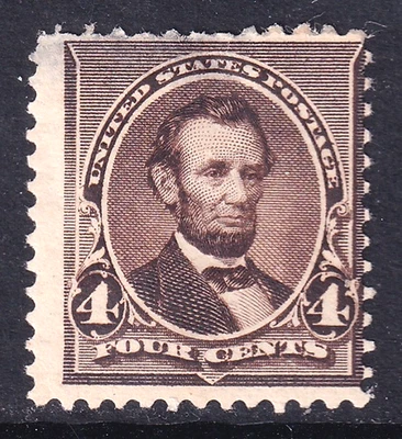 USA 1890 hinged mint Lincoln 4 cent Scott #222 - Image 1 of 2