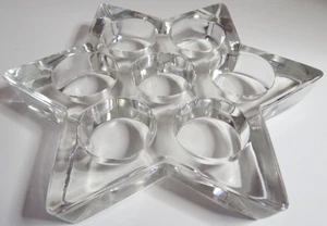 Candelabro de luz de té de vidrio en forma de estrella - Tiene capacidad para 6 velas de luz de té - Imagen 1 de 5