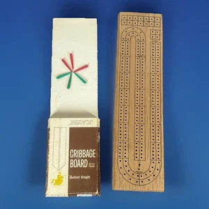 Vintage Gallant Knight Trak 2 Cribbage Board Set COMPLETE - Picture 1 of 11