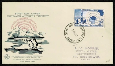 SG72C AUSTRALIAN ANTARCTIC TERRITORY  1957 FDC 1954 expedition - Image 1 of 2