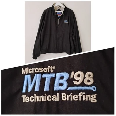 Microsoft Tech 1998 Vintage Lined Windbreaker Weatherproof Full Zip Bomber  2XL - Image 1 of 4