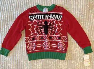 Jumping Beans Boys' Spider-Man Christmas Sweater Size 6 NWT - Image 1 of 2